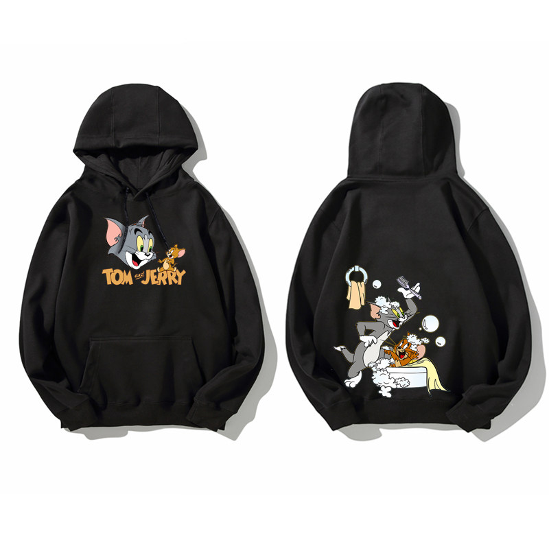 猫和老鼠联名连帽卫衣男女情侣装卡通动漫卫衣宽松大码休闲外套