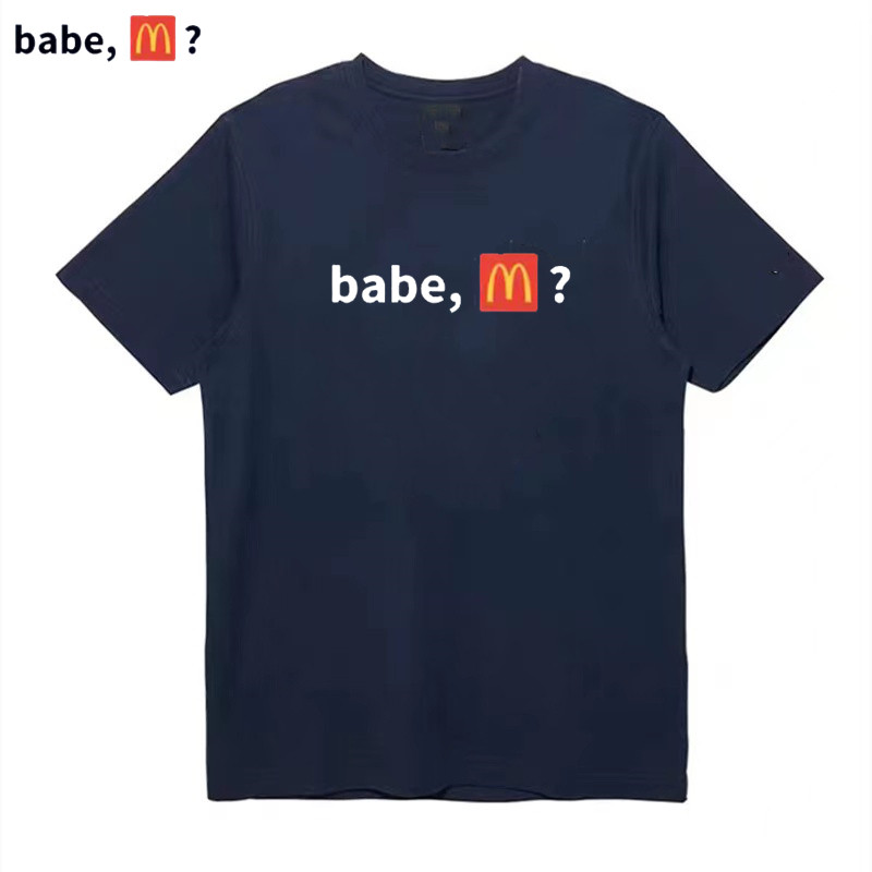 夏季babe m?麦门圣徒麦当劳周边短袖T恤男女纯棉半袖宽松大码体恤