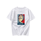 宽松大码 瑞克和莫蒂联名短袖 T恤男女情侣体恤半袖 rick周边上衣