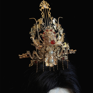 原创手工古风束发冠套装男女通用龙王头饰汉服古典仙侠配饰宫廷