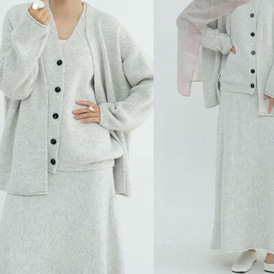 弹力针织冬季半身裙套装