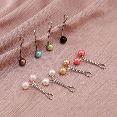 scarf pins 品质彩色珍珠U型夹头巾固定夹丝巾夹脖夹围巾扣12枚