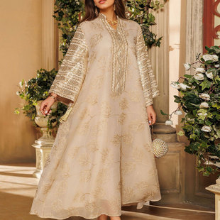 new party arrival embroidery dress刺绣阿拉伯礼服 women 2025