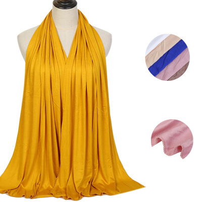 纯色透气丝光棉长巾 莫代尔秋冬单色披肩围巾cotton jersey scarf