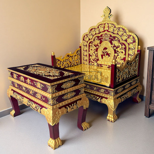 实木密宗上师禅椅讲经椅大师打坐椅子藏式法座家用佛堂龙椅宝座