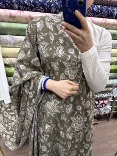 弹力真丝双绉面料 复古佩斯利印花桑蚕丝 春夏衬衫连衣裙服装布料