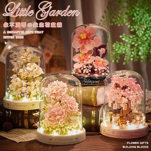 永生花盆栽积木小颗粒拼装玩具