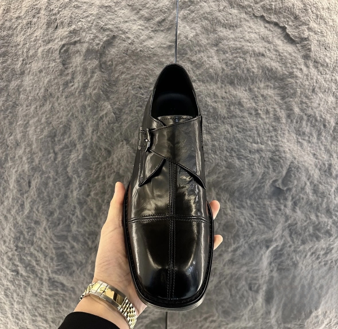 秋季新款纯皮男鞋新款时尚方头正装商务休闲一脚蹬经典款真皮皮鞋