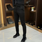 男士 百搭纯色西裤 休闲裤 秋冬新款 修身 弹力舒适韩版 商务气质小脚裤