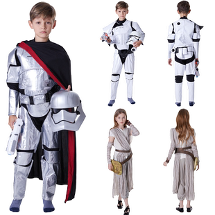 万圣节儿童节星球大战cosplay银兵白兵绝地武士光剑皮革肌肉服装