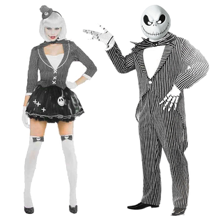 万圣节女式爱丽丝疯帽子梦游仙境皇后裙子兔子衣服骷髅杰克鬼服装