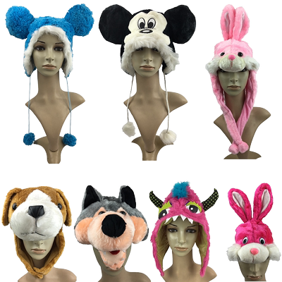 圣诞万圣节儿童节表演聚会米老鼠帽子米尼大灰狼帽子兔子动物帽子