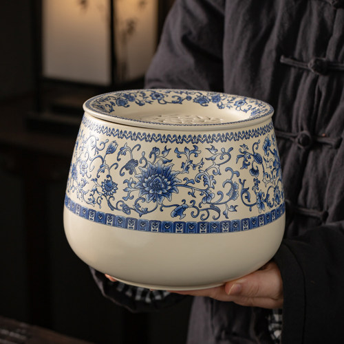 茶渣缸茶洗家用特大号加厚陶瓷
