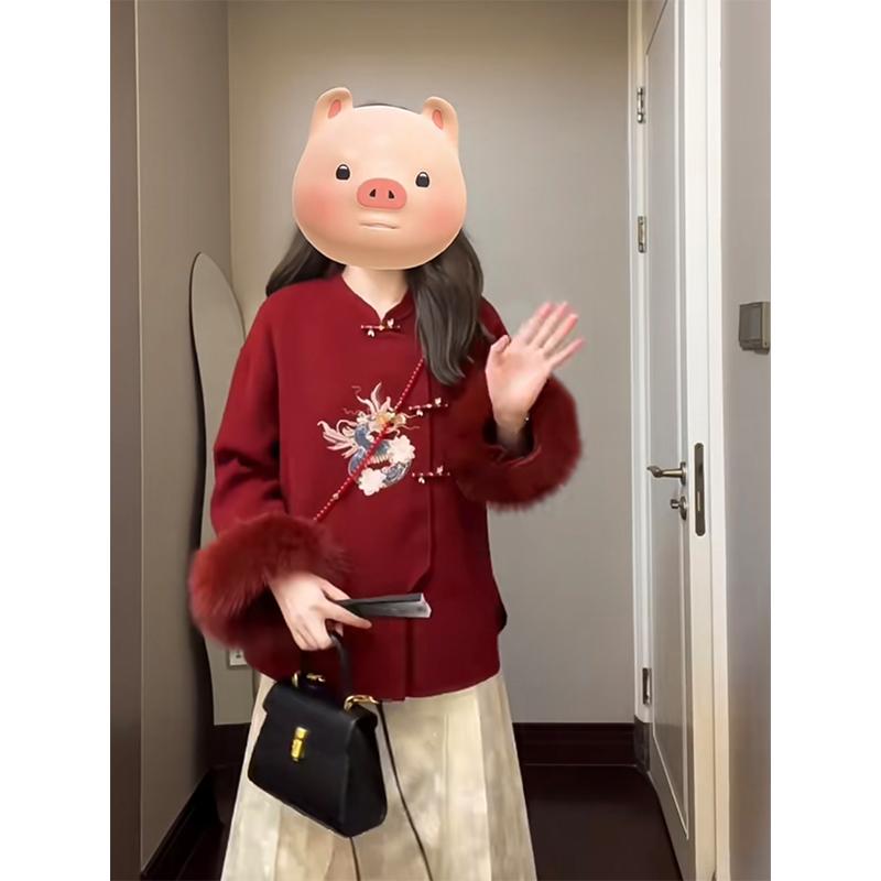 新中式国风外套红色过年红