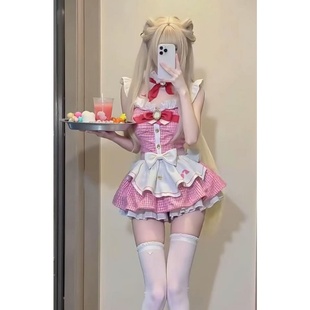 性感纯欲女佣围裙连衣裙蛋糕小子女 可爱甜美粉嫩女仆女佣制服套装