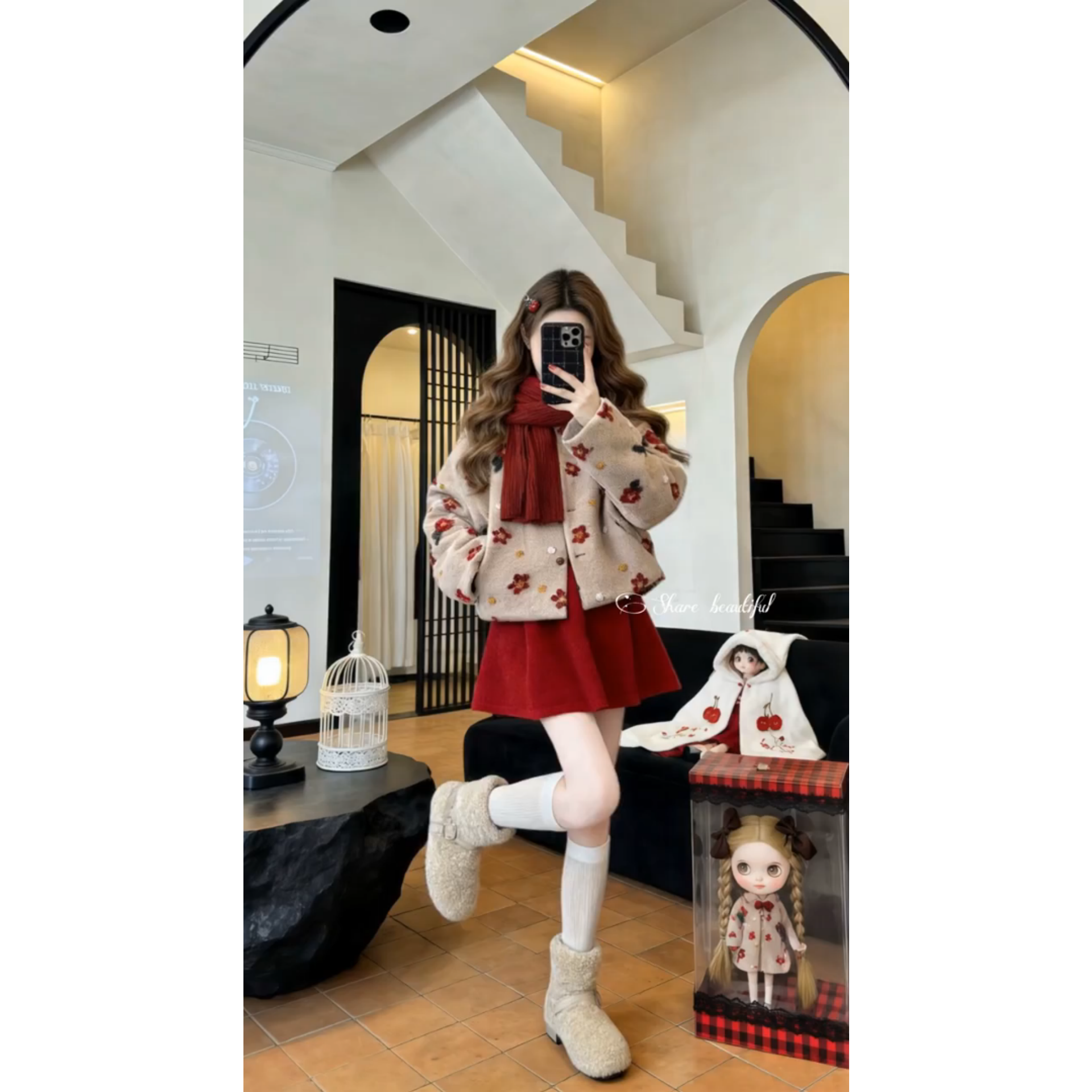 小香风韩版花朵两件套女冬季新款优雅减龄显瘦保暖套装时尚套装,女装/女士精品,时尚套装,淘宝优惠券,粉丝福利购,淘宝优惠卷