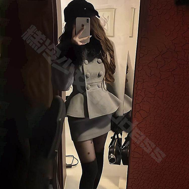 富家千金风套装女2024秋冬新款高级感重工收腰毛呢外套高腰半身裙,女装/女士精品,时尚套装,淘宝优惠券,粉丝福利购,淘宝优惠卷