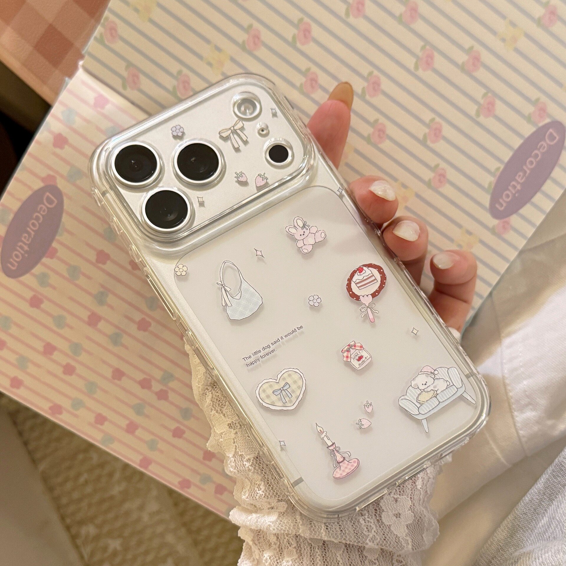 韩版卡通蝴蝶结小兔适用iphone17promax包相机键手机壳16侧边立体爱心创意14高级15苹果13可爱12手机壳