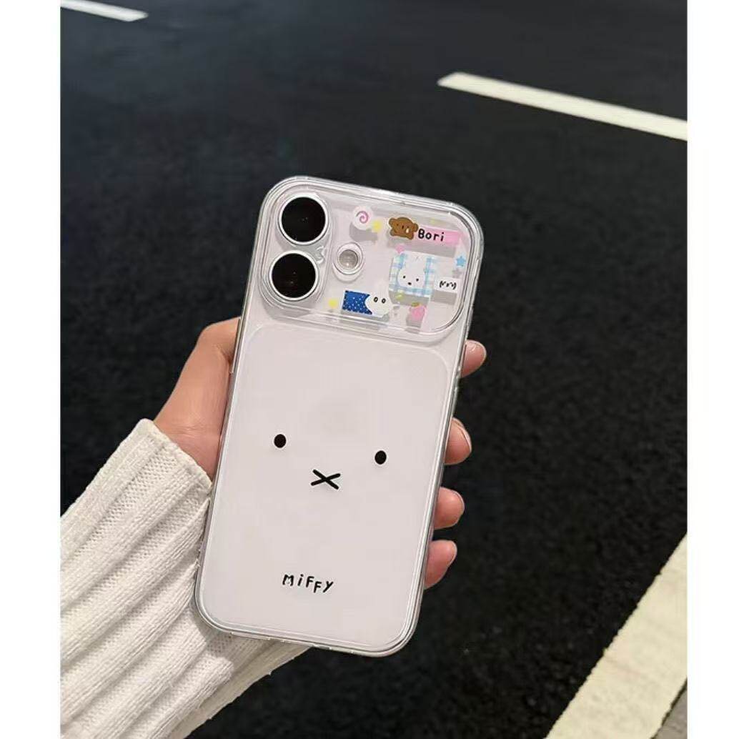 可爱米菲小表情大视窗秒变17Pro适用iphone17Promax手机壳16创意14plus软壳15Promax苹果13精孔透明手机壳