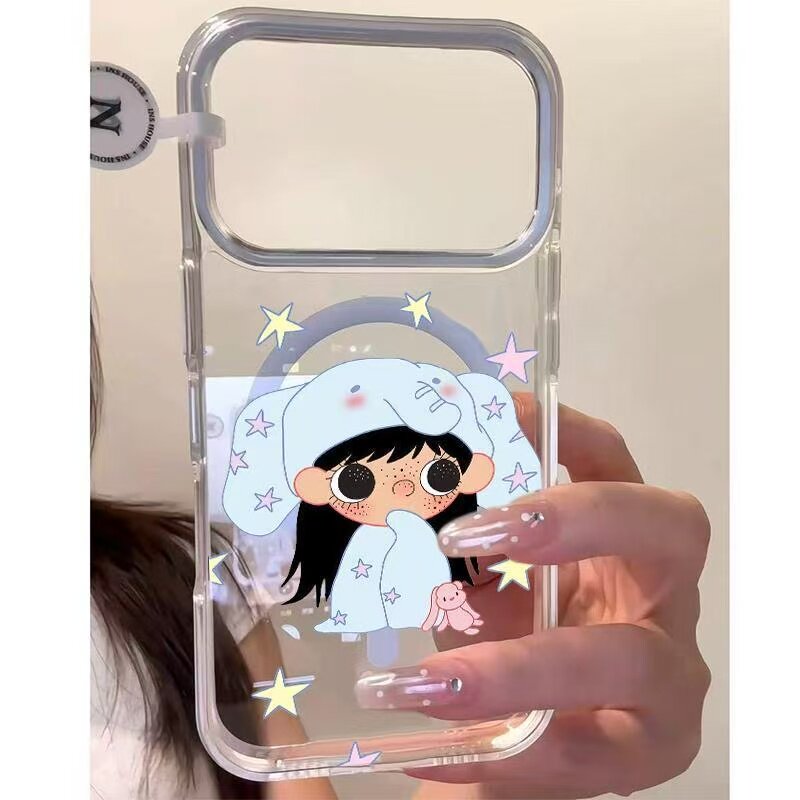 可爱星星睡衣小玉适用iphone17promax手机壳16plus磁吸14硬壳15苹果13透明12大孔磁吸手机壳