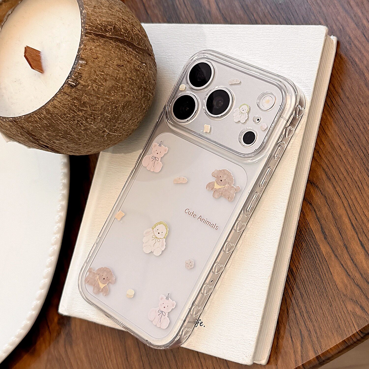 韩版水彩涂鸦狗狗适用iphone17promax包相机键手机壳16侧边立体爱心创意14高级15苹果13可爱12手机壳