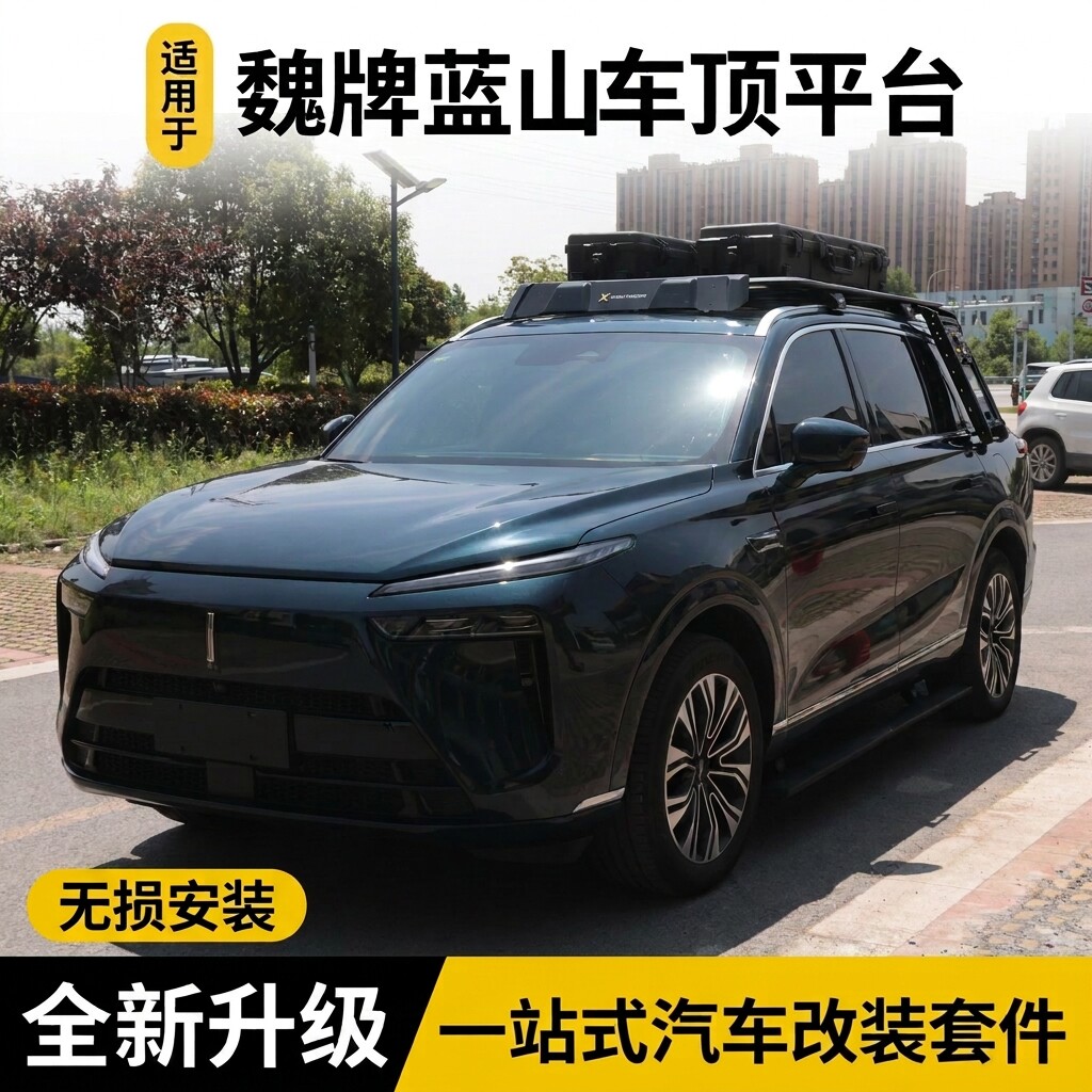 适用魏牌蓝山车顶平台行李架书包拓展平台爬梯侧帐加厚铝合金改装