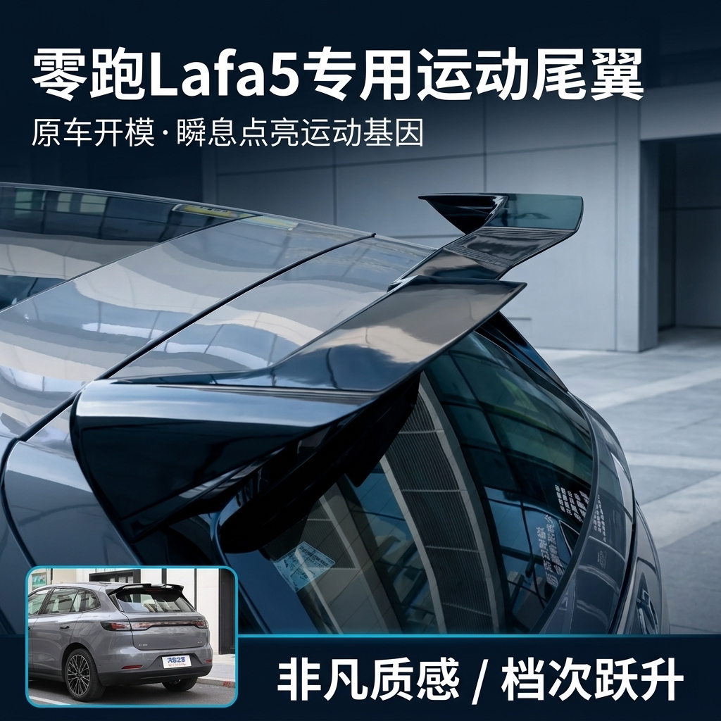 适用于零跑Lafa5专用运动尾翼升级原厂款ultra套件免打孔改装顶翼图片