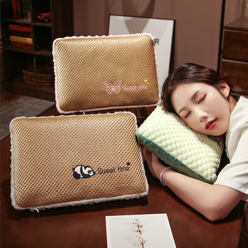 记忆棉午睡枕办公室午休睡觉抱枕冰豆豆午睡趴趴枕小学生凉席趴枕