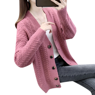 毛衣外套春装女款2026年新款爆款上衣韩版宽松慵懒风针织开衫外搭