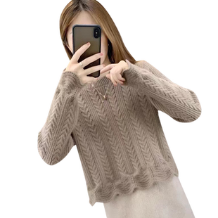 毛衣女款2025新款冬季内搭打底衫时尚洋气女士小个子短款针织上衣