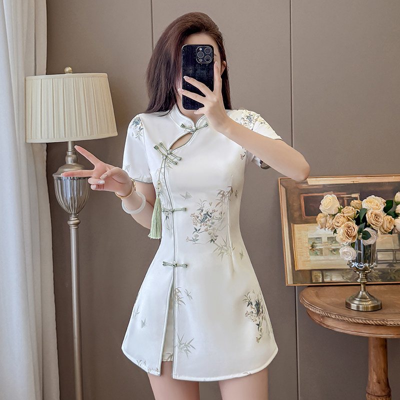 足浴技师工作服2026新款年轻款改良旗袍套装新中式按摩美容院皮肤