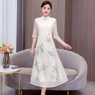 旗袍2026年春秋年轻款少女改良新中式连衣裙春季唐装养生馆工作服