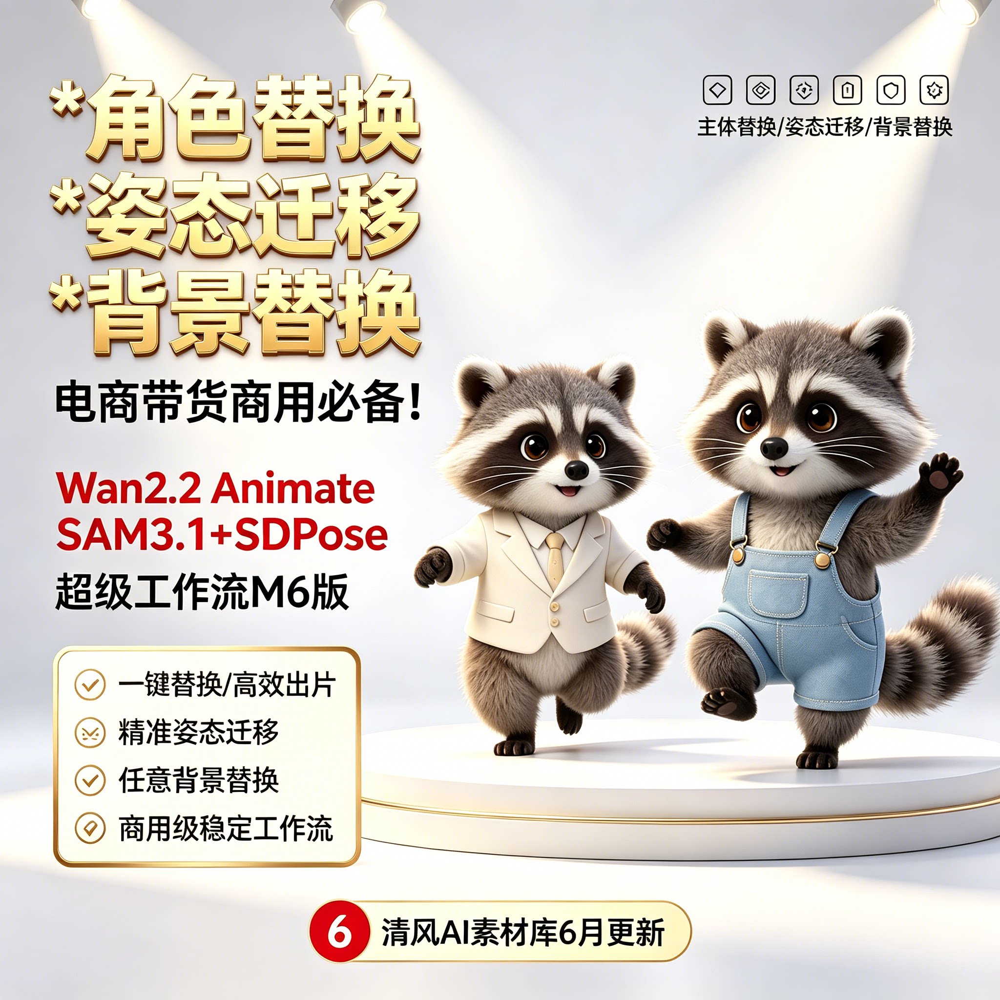 2026年6月新品Wan2.2-Animate 视频整合包Sam3+SDPose动作迁移图片