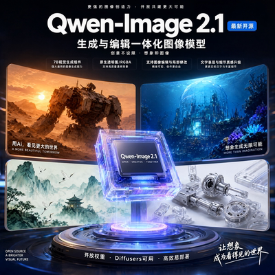 9月最新最强开源图像模型Qwen-Image2.1图片编辑 Comfyui整合包