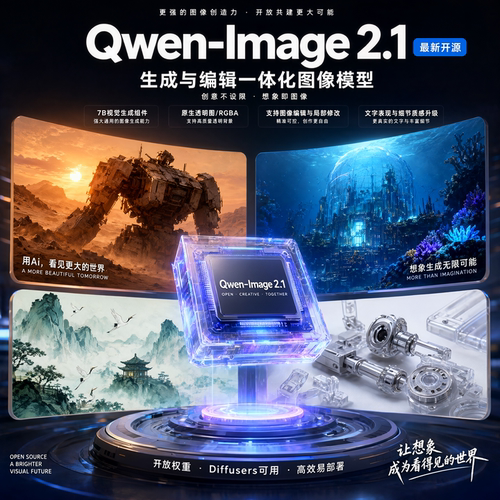 9月最新最强开源图像模型Qwen-Image2.1图片编辑 Comfyui整合包