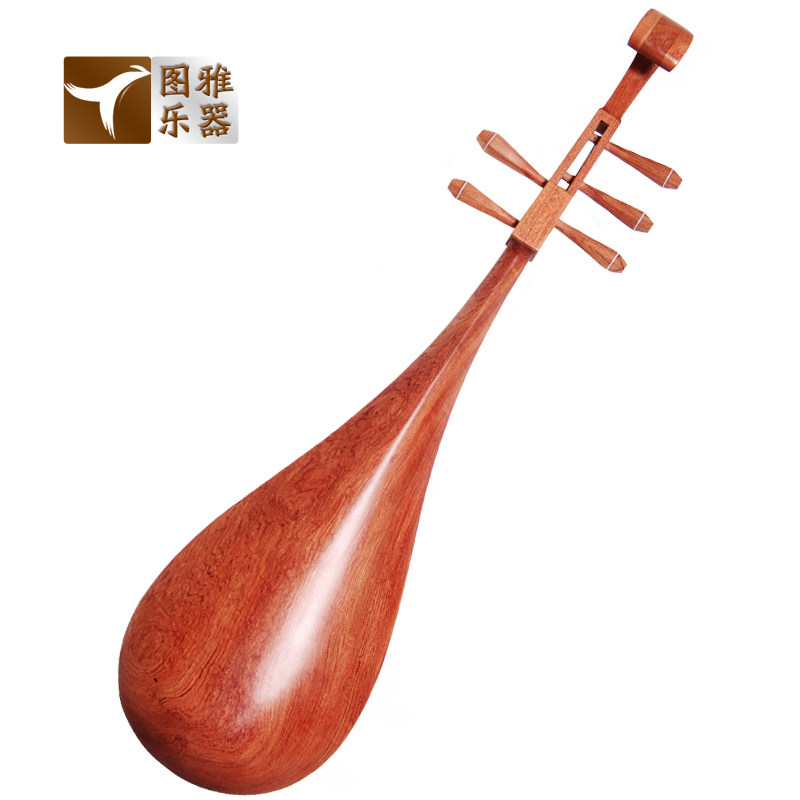 梵巢红檀木中国民族弹拨乐器琵琶弦轴泡桐木面板初学五弦PP-WX-03