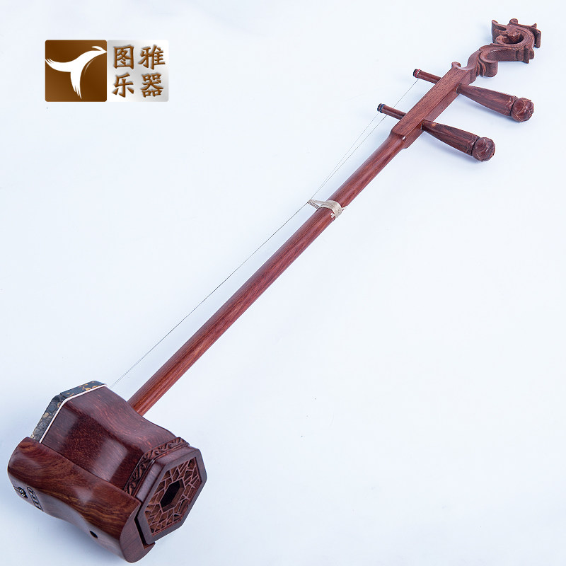 梵巢古典拉弦乐器大叶紫檀木海马琴头二胡专业演奏送琴盒松香琴弦