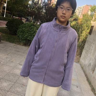 俏丽人Q867百分百羊毛外套加厚绒绒衣男女开衫外套摇粒绒保暖外穿