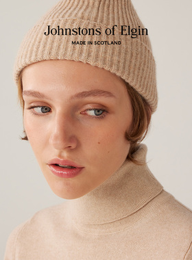 【特享6折】Johnstons of Elgin秋冬棱纹羊绒针织帽冷帽男女礼物
