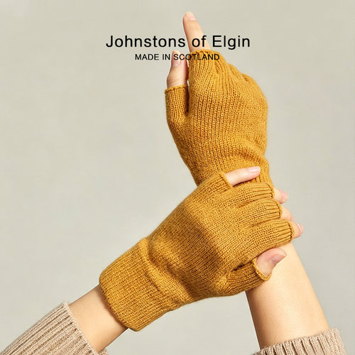 【特享6折】Johnstons of Elgin秋冬女士露指羊绒针织手套礼物