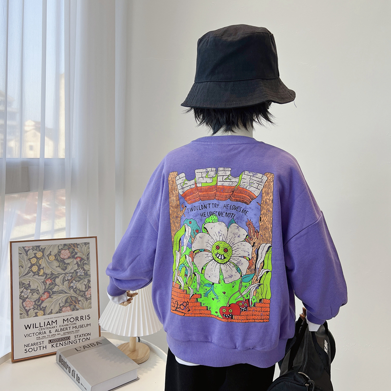 啦芙莱童装2022春款男童女童植物大战僵尸印花毛圈卫衣休闲衫9966