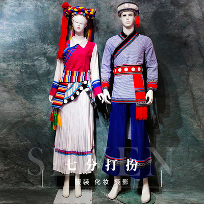 租怒族少数民族服饰五十六个民族盛装云南西南贵州演出服装租赁