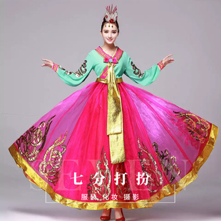 租朝鲜民族演出服开场舞阿里郎韩服大长今歌伴舞大摆裙蹈服装租赁