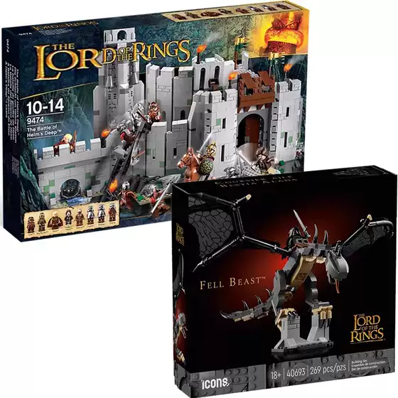 The Lord of the Rings 9474 Battle of the Helm's Deep Giant Castle Fallen Beast 40693 Assembled Chinese Building Blocks