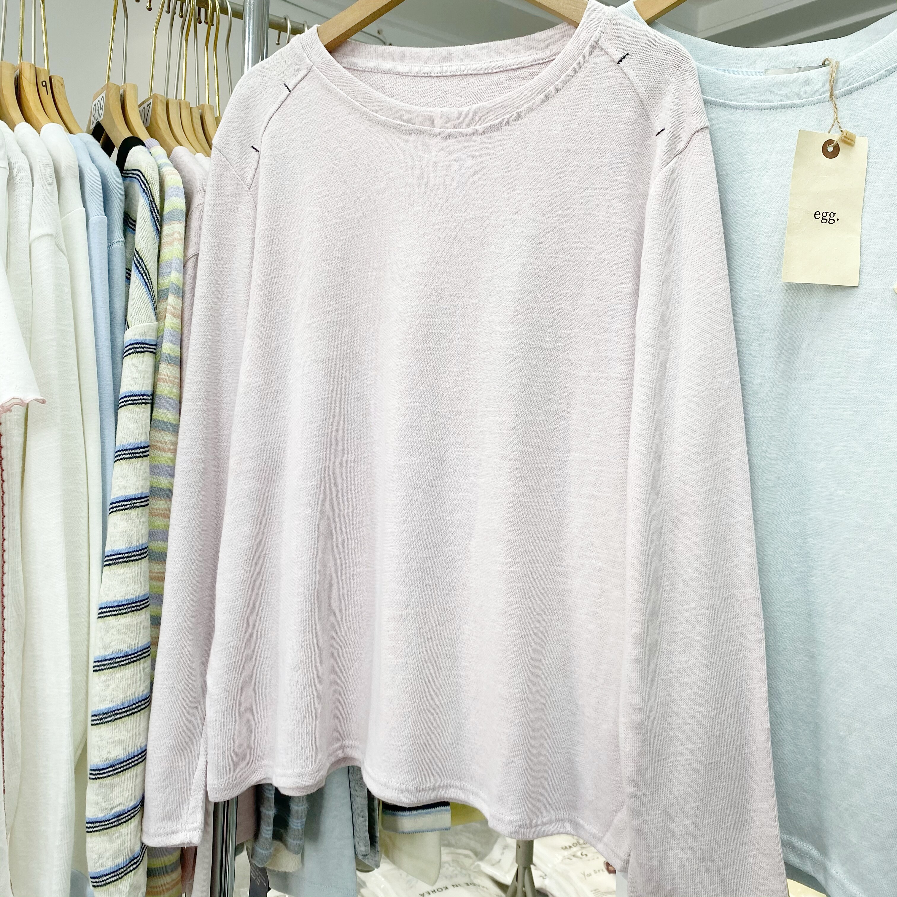 纯色简约26春薄款时尚洋气肩部刺绣白色圆领百搭打底衫长袖T恤女