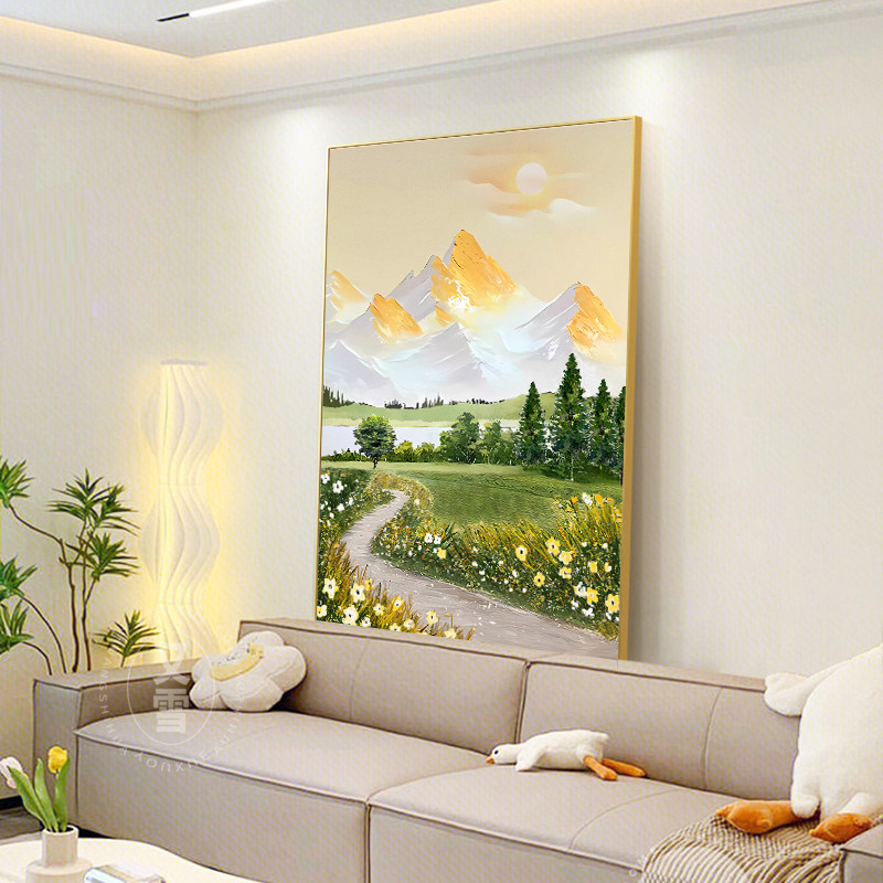 北欧玄关挂画 画背有靠山客厅装饰画 画风景背景墙落地画 画沙发