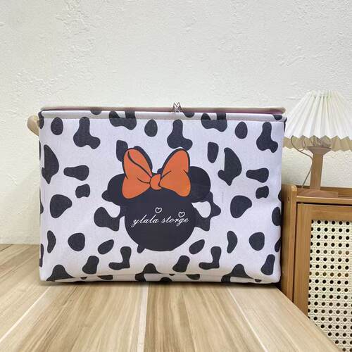 【45X35X30高】牛奶纹拉链（带盖带钢圈）60L可折叠衣服收纳筐