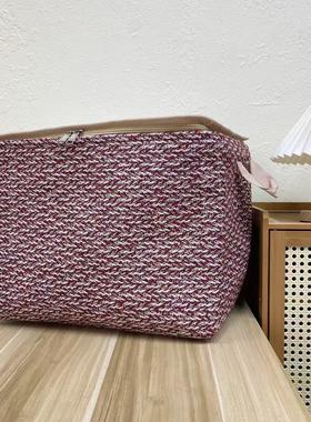 【45X35X30高】红棕小香拉链款（带盖带钢圈）防潮收纳袋收纳筐