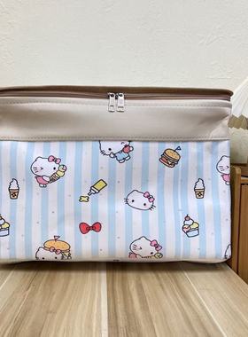 【45X35X30高】蓝条凯蒂猫拉链款（带盖带钢圈）微瑕60L收纳筐