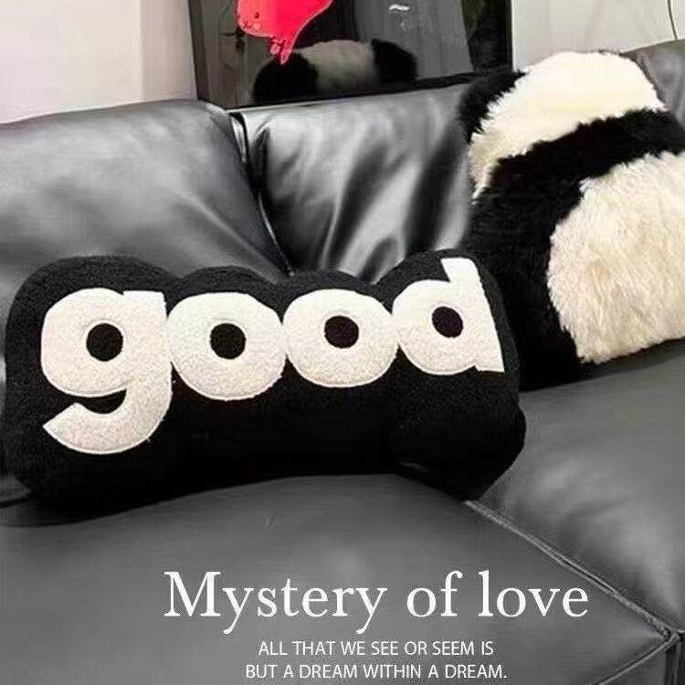 网红good大号沙发抱枕床头靠枕车载可爱垫腰毛绒靠垫